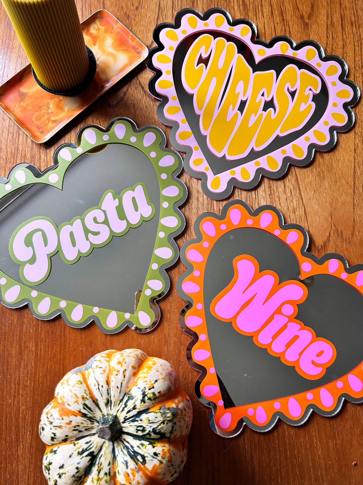Large Frilly Cheese Heart Mirror