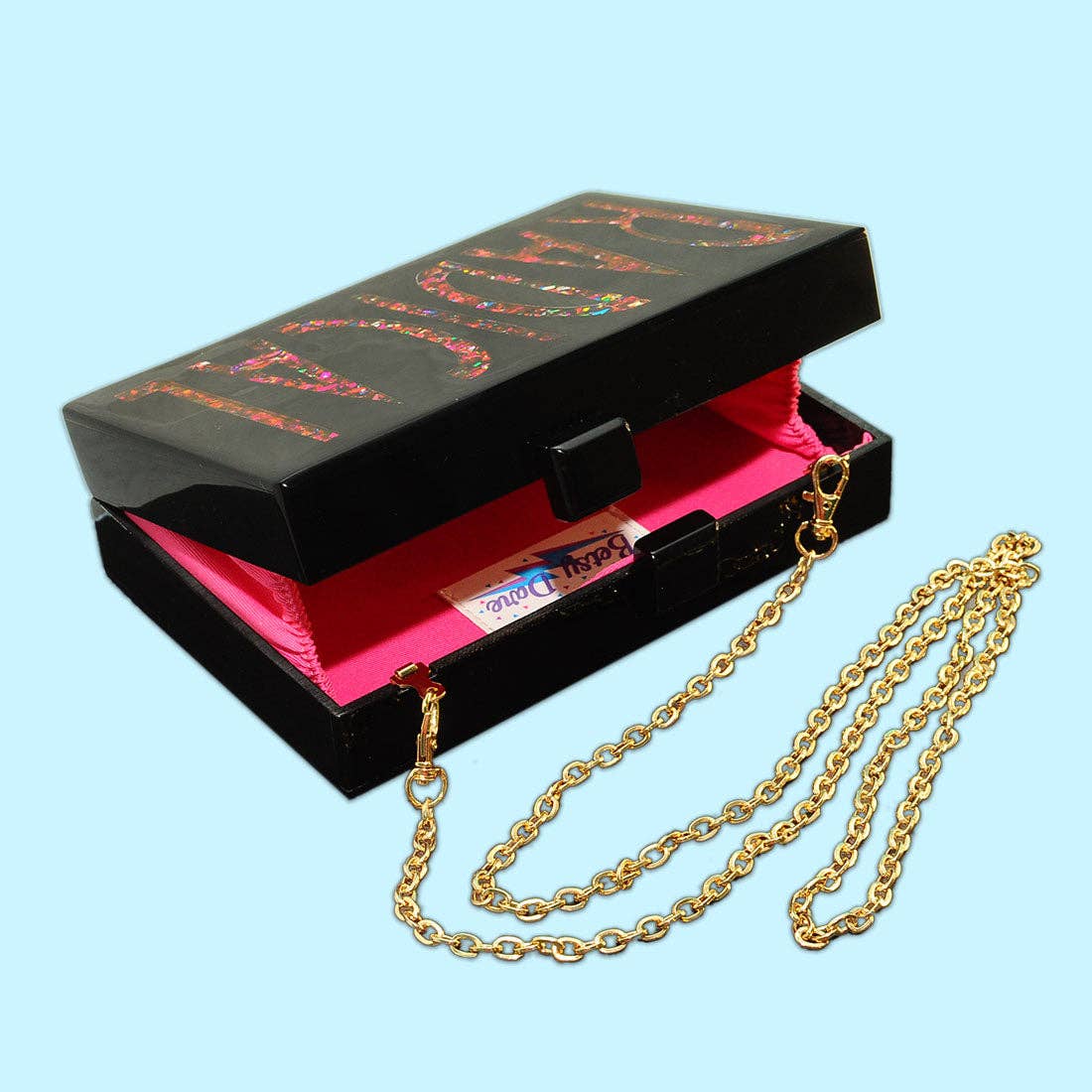 Hot Pink Confetti Radical Acrylic Cyndi Clutch