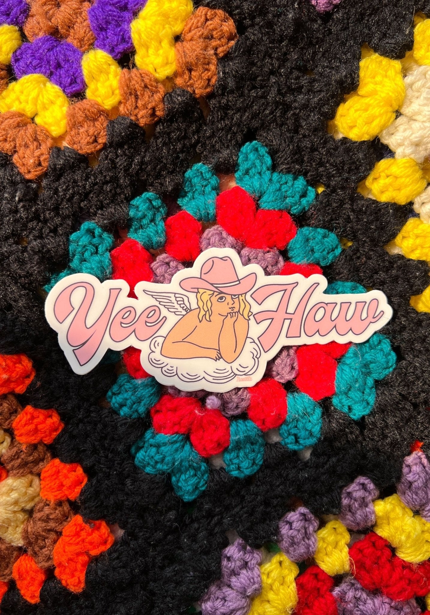 Yeehaw Angel Sticker