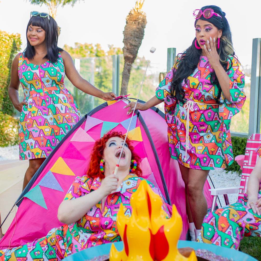 8-Bit A-Frames Mini Muumuu in Bright Day