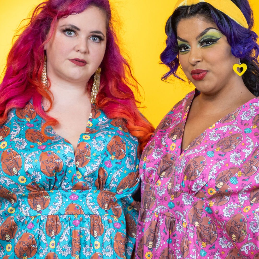 Monkey Business Maxi Caftan in Magenta Madness