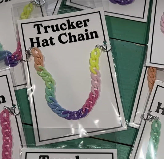 Rainbow Trucker Hat Chains | Hat Band | Hat Chain | Cap