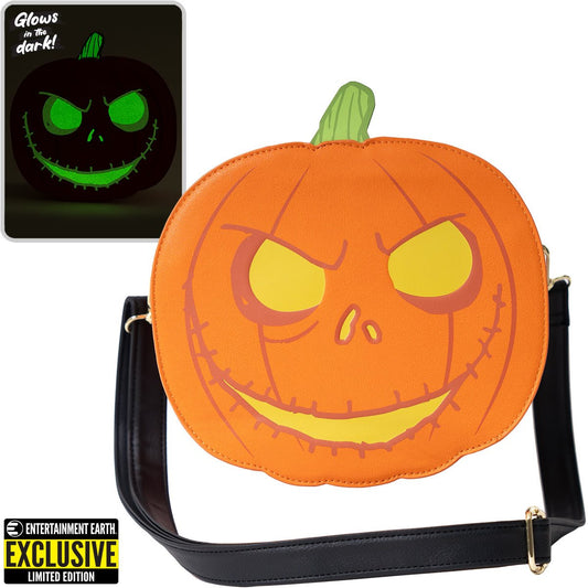 The Nightmare Before Christmas Jack-o'-Lantern Glow-in-the-Dark Crossbody Purse - Loungefly Entertainment Earth Exclusive